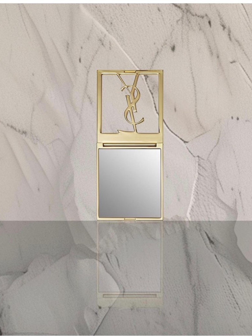 Yves Saint Laurent Gold-tone Double-Sided Compact Mirror